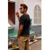 imagePJ PAUL JONES Mens Polo Shirts Vintage Striped Button Down Knitted Golf ShirtsBlackvintage