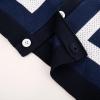 imagePJ PAUL JONES Mens Polo Shirts Vintage Striped Button Down Knitted Golf ShirtsDark Bluevintage