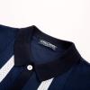 imagePJ PAUL JONES Mens Polo Shirts Vintage Striped Button Down Knitted Golf ShirtsDark Bluevintage
