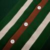 imagePJ PAUL JONES Mens Polo Shirts Vintage Striped Button Down Knitted Golf ShirtsDark Greenvintage