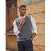imagePJ PAUL JONES Mens Sweater Vests V Neck Cable Twist Knit Sleeveless Vests Casual Pullover SweaterMid Grey
