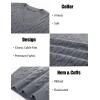 imagePJ PAUL JONES Mens Sweater Vests V Neck Cable Twist Knit Sleeveless Vests Casual Pullover SweaterMid Grey