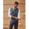imagePJ PAUL JONES Mens Sweater Vests V Neck Cable Twist Knit Sleeveless Vests Casual Pullover SweaterMid Grey