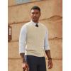 imagePJ PAUL JONES Mens Sweater Vests V Neck Cable Twist Knit Sleeveless Vests Casual Pullover SweaterWhite