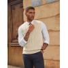 imagePJ PAUL JONES Mens Sweater Vests V Neck Cable Twist Knit Sleeveless Vests Casual Pullover SweaterWhite