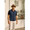 imagePJ PAUL JONES Mens Contrast 70s Vintage Polo Shirts Short Sleeve KnitwearBlackIndigo