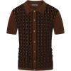 imagePJ PAUL JONES Mens Contrast 70s Vintage Polo Shirts Short Sleeve KnitwearCaramelBlack
