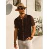 imagePJ PAUL JONES Mens Contrast 70s Vintage Polo Shirts Short Sleeve KnitwearCaramelBlack