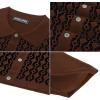 imagePJ PAUL JONES Mens Contrast 70s Vintage Polo Shirts Short Sleeve KnitwearCaramelBlack