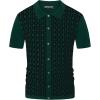 imagePJ PAUL JONES Mens Contrast 70s Vintage Polo Shirts Short Sleeve KnitwearGreenBlack