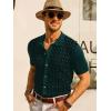 imagePJ PAUL JONES Mens Contrast 70s Vintage Polo Shirts Short Sleeve KnitwearGreenBlack