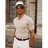 imagePJ PAUL JONES Mens Knit Shirts Vintage Retro Short Sleeve Button Down Vacation Polo ShirtsApricot