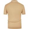 imagePJ PAUL JONES Mens Knit Shirts Vintage Retro Short Sleeve Button Down Vacation Polo ShirtsApricot Camel