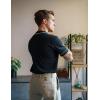 imagePJ PAUL JONES Mens Knit Shirts Vintage Retro Short Sleeve Button Down Vacation Polo ShirtsBlack