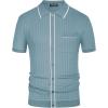 imagePJ PAUL JONES Mens Knit Shirts Vintage Retro Short Sleeve Button Down Vacation Polo ShirtsBlue