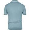 imagePJ PAUL JONES Mens Knit Shirts Vintage Retro Short Sleeve Button Down Vacation Polo ShirtsBlue