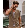 imagePJ PAUL JONES Mens Knit Shirts Vintage Retro Short Sleeve Button Down Vacation Polo ShirtsCamel37