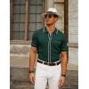 imagePJ PAUL JONES Mens Knit Shirts Vintage Retro Short Sleeve Button Down Vacation Polo ShirtsGreen
