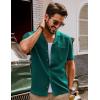 imagePJ PAUL JONES Mens Knit Shirts Vintage Retro Short Sleeve Button Down Vacation Polo ShirtsGreen37