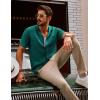 imagePJ PAUL JONES Mens Knit Shirts Vintage Retro Short Sleeve Button Down Vacation Polo ShirtsGreen37