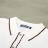 imagePJ PAUL JONES Mens Knit Shirts Vintage Retro Short Sleeve Button Down Vacation Polo ShirtsIvory