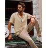 imagePJ PAUL JONES Mens Knit Shirts Vintage Retro Short Sleeve Button Down Vacation Polo ShirtsLight Apricot37
