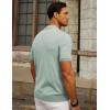 imagePJ PAUL JONES Mens Knit Shirts Vintage Retro Short Sleeve Button Down Vacation Polo ShirtsLight Green