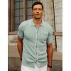 imagePJ PAUL JONES Mens Knit Shirts Vintage Retro Short Sleeve Button Down Vacation Polo ShirtsLight Green