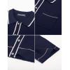 imagePJ PAUL JONES Mens Knit Shirts Vintage Retro Short Sleeve Button Down Vacation Polo ShirtsNavy Blue