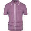 imagePJ PAUL JONES Mens Knit Shirts Vintage Retro Short Sleeve Button Down Vacation Polo ShirtsPurple