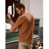 imagePJ PAUL JONES Mens Knit Shirts Vintage Retro Short Sleeve Button Down Vacation Polo ShirtsRed Coffee37