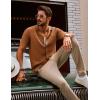 imagePJ PAUL JONES Mens Knit Shirts Vintage Retro Short Sleeve Button Down Vacation Polo ShirtsRed Coffee37