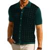 imagePJ PAUL JONES Mens Contrast 70s Vintage Polo Shirts Short Sleeve KnitwearGreenBlack