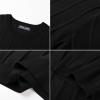 imagePJ PAUL JONES Men TShirts Crewneck Tee Shirt Ribbed Knit Tee Short Sleeve Texture T ShirtBlack