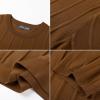 imagePJ PAUL JONES Men TShirts Crewneck Tee Shirt Ribbed Knit Tee Short Sleeve Texture T ShirtBrown
