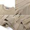 imagePJ PAUL JONES Men TShirts Crewneck Tee Shirt Ribbed Knit Tee Short Sleeve Texture T ShirtLight Khaki