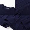 imagePJ PAUL JONES Men TShirts Crewneck Tee Shirt Ribbed Knit Tee Short Sleeve Texture T ShirtNavy Blue