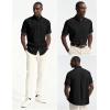 imagePJ PAUL JONES Mens Dress Shirt Casual Untucked Shirts Short Sleeve Button Down Shirt with PocketBlack
