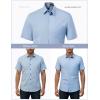 imagePJ PAUL JONES Mens Dress Shirt Casual Untucked Shirts Short Sleeve Button Down Shirt with PocketDenim Blue