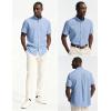 imagePJ PAUL JONES Mens Dress Shirt Casual Untucked Shirts Short Sleeve Button Down Shirt with PocketSky Blue