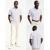 imagePJ PAUL JONES Mens Dress Shirt Casual Untucked Shirts Short Sleeve Button Down Shirt with PocketWhite