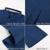 imagePJ PAUL JONES Mens Short Sleeve Dress Shirts Stretch Wrinke Free Untucked Business Casual Button Down Shirt Regular FitDark Blue
