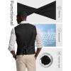 image:imagePJ PAUL JONES Mens Business Casual Vests Lightweight Slim Fit Suit WaistcoatBlack