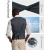 image:imagePJ PAUL JONES Mens Business Casual Vests Lightweight Slim Fit Suit WaistcoatDark Gray