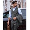 image:imagePJ PAUL JONES Mens Business Casual Vests Lightweight Slim Fit Suit WaistcoatGray