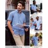 image:imagePJ PAUL JONES Mens Dress Shirts Oxford Button Down Shirt Short Sleeve Business Casual Untucked Shirts with PocketBlue