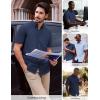 image:imagePJ PAUL JONES Mens Dress Shirts Oxford Button Down Shirt Short Sleeve Business Casual Untucked Shirts with PocketNavy Blue
