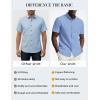 image:imagePJ PAUL JONES Mens Dress Shirts Oxford Button Down Shirt Short Sleeve Business Casual Untucked Shirts with PocketWhite