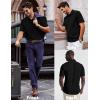 image:imagePJ PAUL JONES Mens Knit Polo Shirts Short Sleeve Textured Polo Golf Collared Shirt Casual Vacation Fashion TopsBlack
