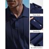 image:imagePJ PAUL JONES Mens Knit Polo Shirts Short Sleeve Textured Polo Golf Collared Shirt Casual Vacation Fashion TopsNavy Blue